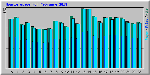 Hourly usage for February 2019