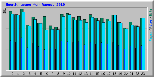 Hourly usage for August 2019