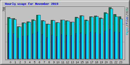 Hourly usage for November 2019