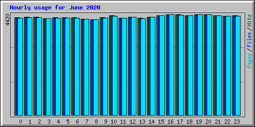 Hourly usage for June 2020