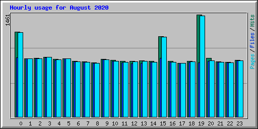 Hourly usage for August 2020