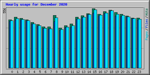 Hourly usage for December 2020