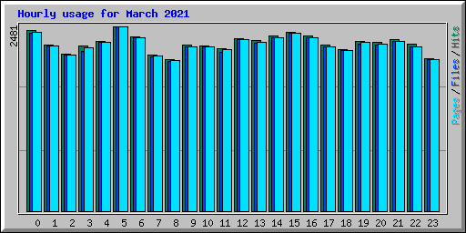 Hourly usage for March 2021