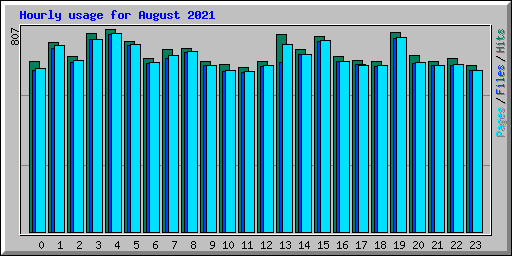 Hourly usage for August 2021